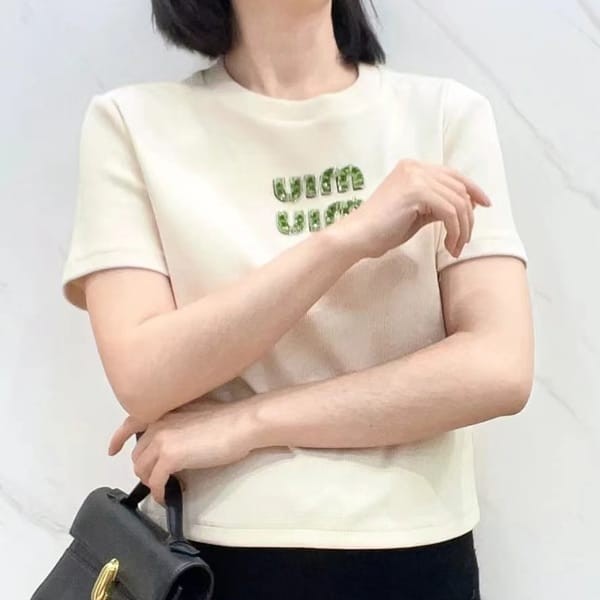 最安値挑戦ミュウミュウ スーパーコピー ジャージー Tシャツ MJN499_14ARF0HAT​
